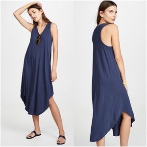 NWT Z SUPPLY The Reverie Cotton Slub Midi Dress in Black Iris